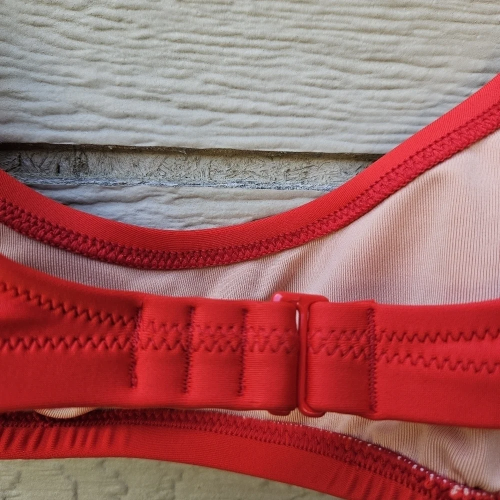 NWT J. Crew heritage scoopneck bikini top size XS red